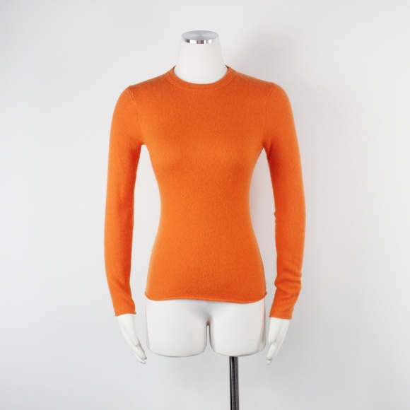 J. Crew Sweaters - J.Crew Orange Cashmere Crewneck Fitted  Sweater XS